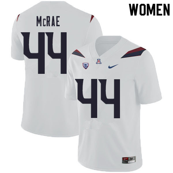 Women #44 Calib McRae Arizona Wildcats College Football Jerseys Sale-White - Click Image to Close